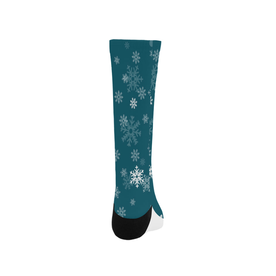 Snowflake pattern dark background Crew Socks
