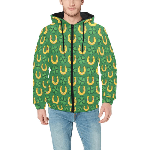 Horseshoes Pattern Print Design 05 Men's Padded Hooded Jacket