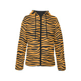 Bengal tigers skin print pattern background Women's Padded Hooded Jacket