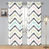 zigzag chevron paint pattern Gauze Curtain