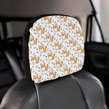 Cute corgi heart star bone pattern Car Headrest Cover