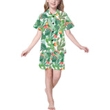 Cactus design pattern copy Kids' Boys' Girls' V-Neck Short Pajama Set