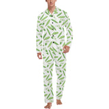 Green Peas Pattern Print Design 04 Men's Long Pajama Set