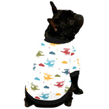 Colorful helicopter pattern All Over Print Pet Dog Round Neck Fuzzy Shirt