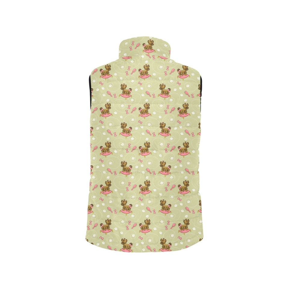 Yorkshire Terrier Pattern Print Design 01 Men's Padded Vest