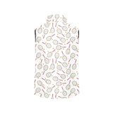 Tennis Pattern Print Design 04 Women's Padded Vest
