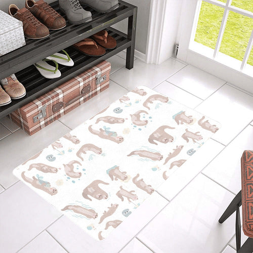 Cute sea otters pattern Doormat