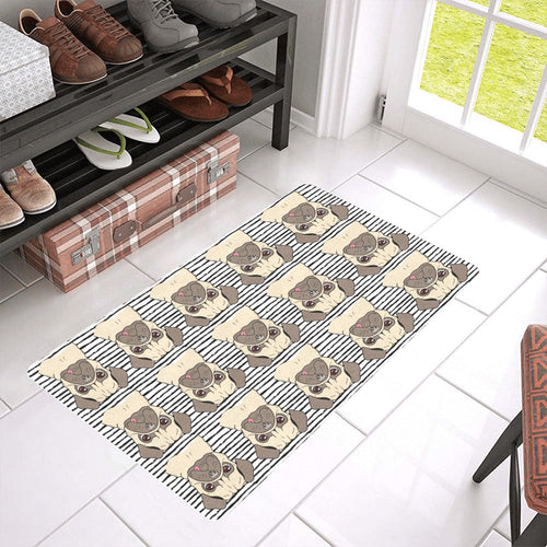 Happy pug pattern Doormat