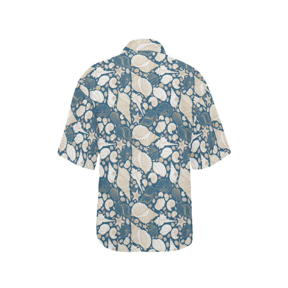Sea turtle Polynesian Tribal design pattern Women's All Over Print Hawaiian Shirt