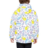 Duck Pattern Print Design 01 Kids' Boys' Girls' Padded Hooded Jacket