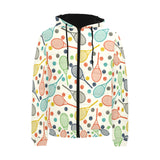 Tennis Pattern Print Design 03 Men's Padded Hooded Jacket
