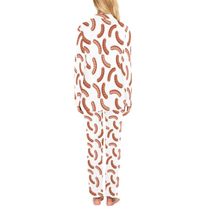 Sausage Pattern Print Design 04 Women's Long Pajama Set