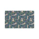 Raccoon tropical leaves pattern Doormat