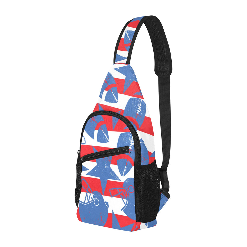 American football ball star stripes pattern All Over Print Chest Bag