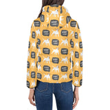 Bull Terrier Pattern Print Design 03 Women's Padded Hooded Jacket