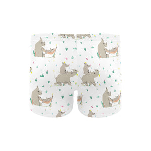 Cute Rhino pattern background Men's Swimming Trunks