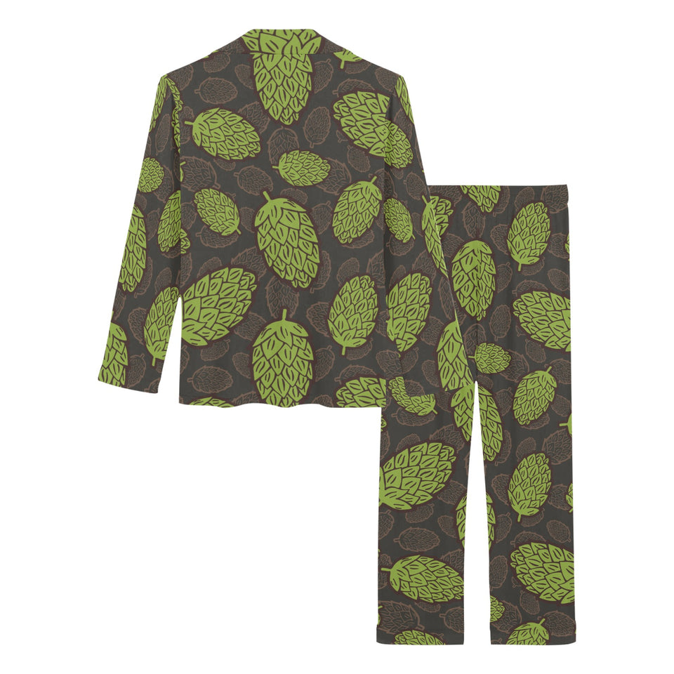 Hop pattern black background Women's Long Pajama Set