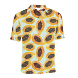 Watercolor papaya pattern Men's All Over Print Polo Shirt