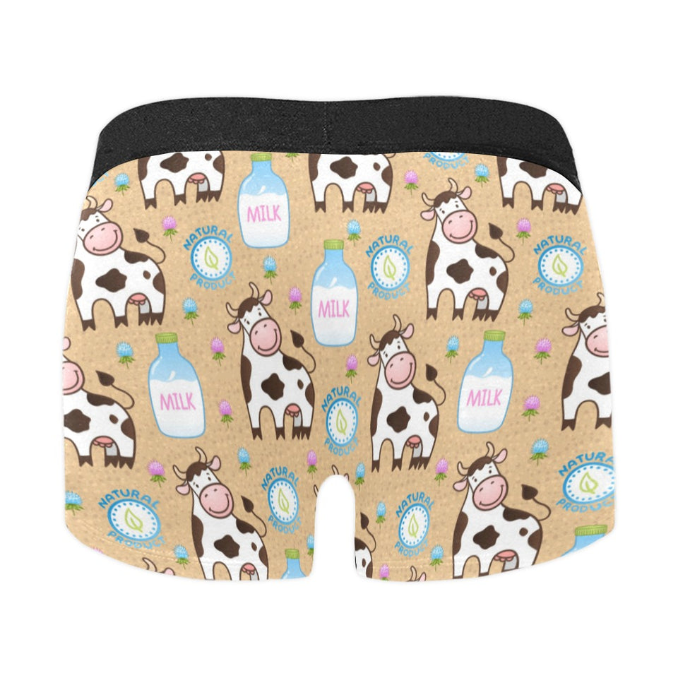 Cow bottle of milk pattern Men's All Over Print Boxer Briefs Men's Underwear