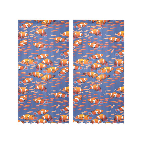 Clown Fish Pattern Print Design 04 Gauze Curtain