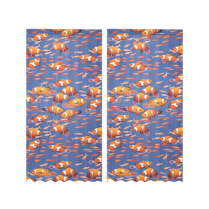 Clown Fish Pattern Print Design 04 Gauze Curtain