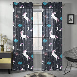 unicorn rainbows moon clound star pattern Gauze Curtain
