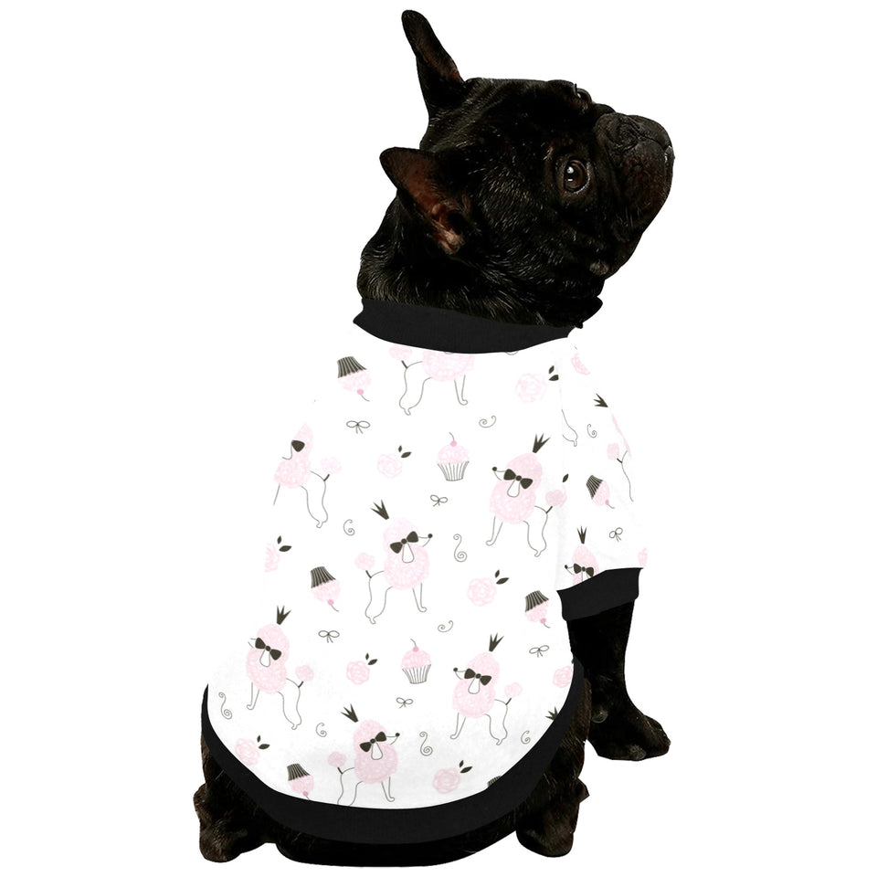 Poodle dog rose cake pattern All Over Print Pet Dog Round Neck Fuzzy Shirt