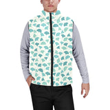 Green ginkgo leaves pattern Men's Padded Vest