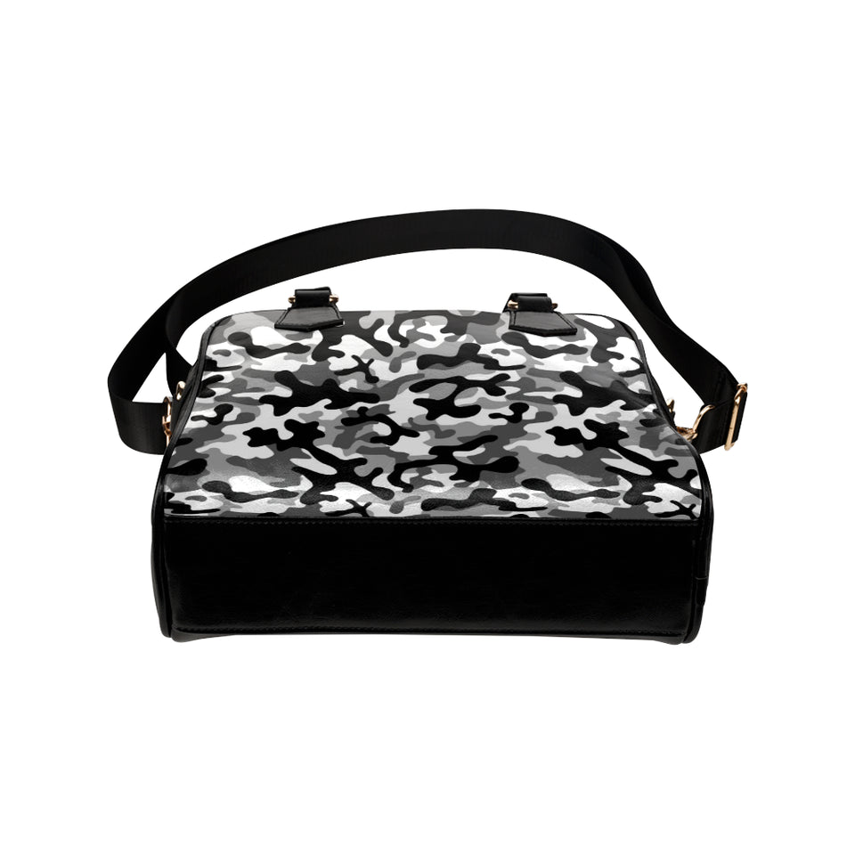 Black white camouflage pattern Shoulder Handbag