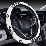 Cute french bulldog paw pattern Car Steering Wheel Cover