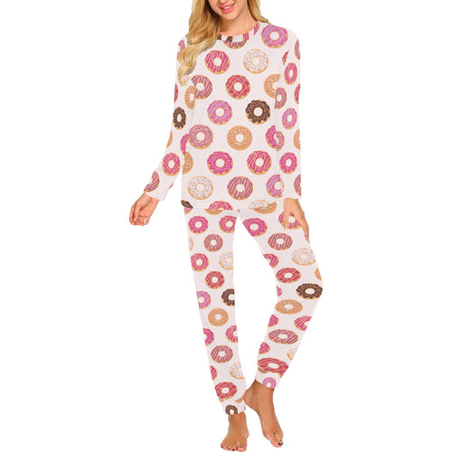 Colorful donut pattern Women's All Over Print Pajama Set