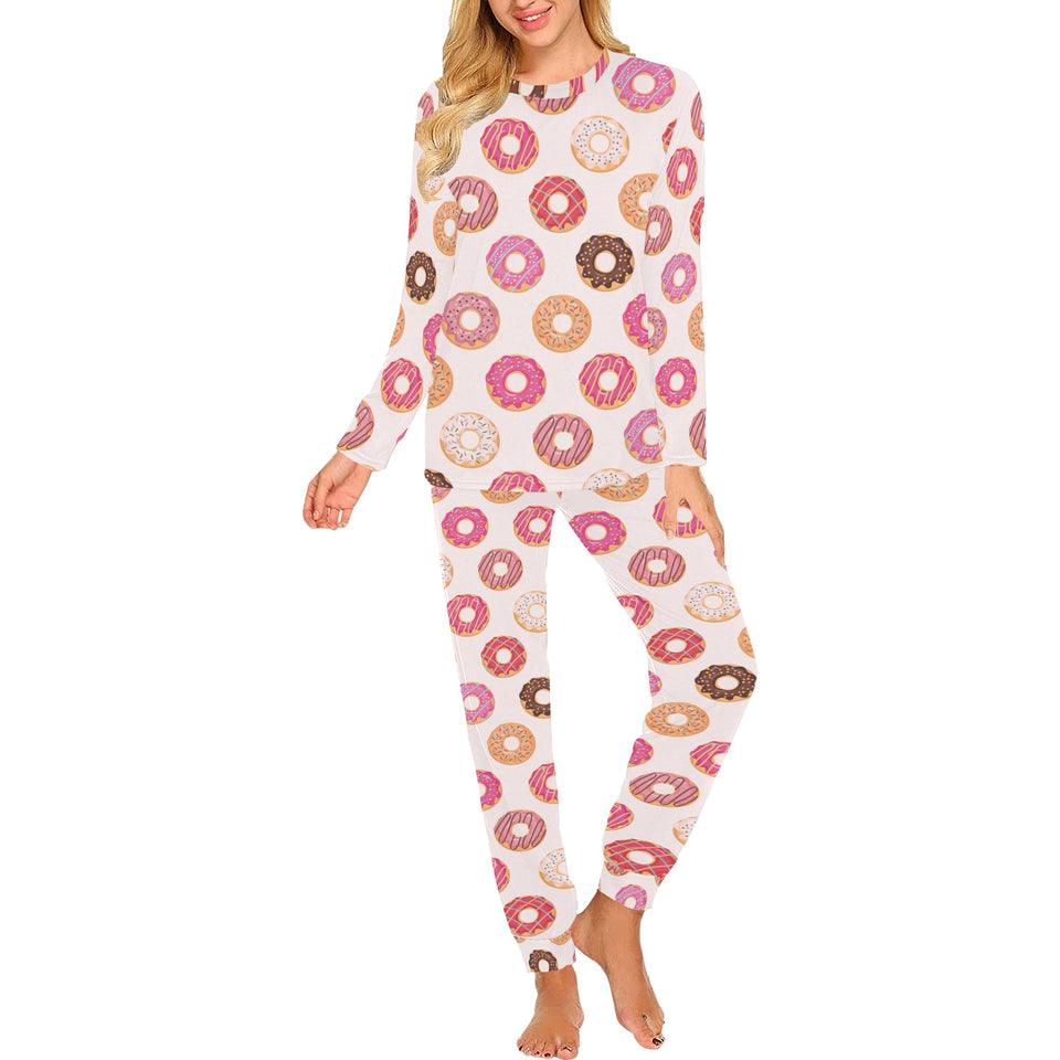 Colorful donut pattern Women's All Over Print Pajama Set