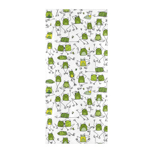 Sketch funny frog pattern Beach Towel