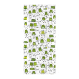 Sketch funny frog pattern Beach Towel