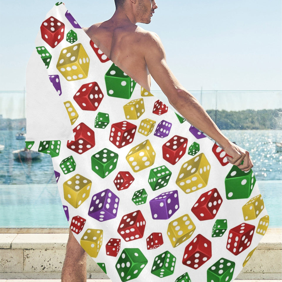 Dice Pattern Print Design 03 Beach Towel