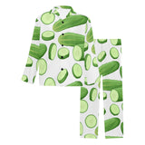 cucumber whole slices pattern Men's Long Pajama Set