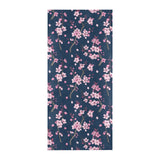 Pink sakura cherry blossom blue background Beach Towel