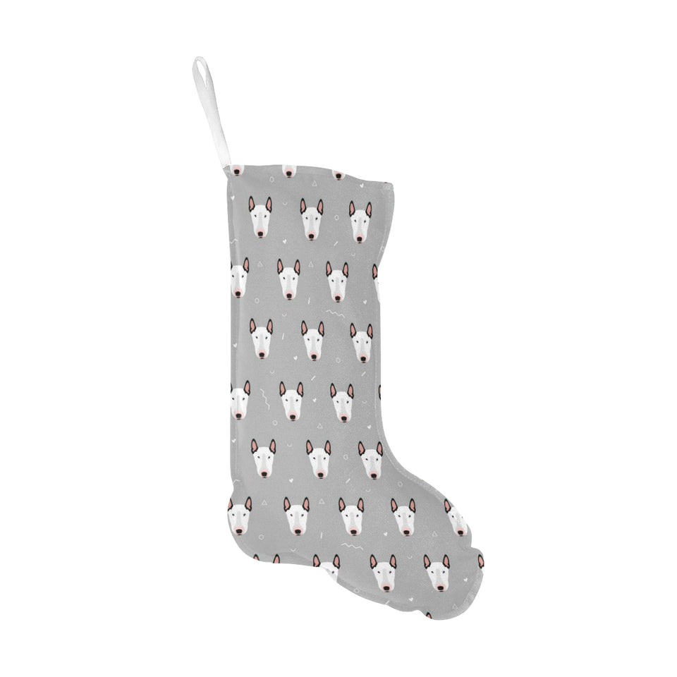 Bull Terrier Pattern Print Design 05 Christmas Stocking