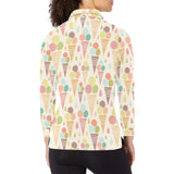 Ice cream cone pattern Women's Long Sleeve Polo Shirt