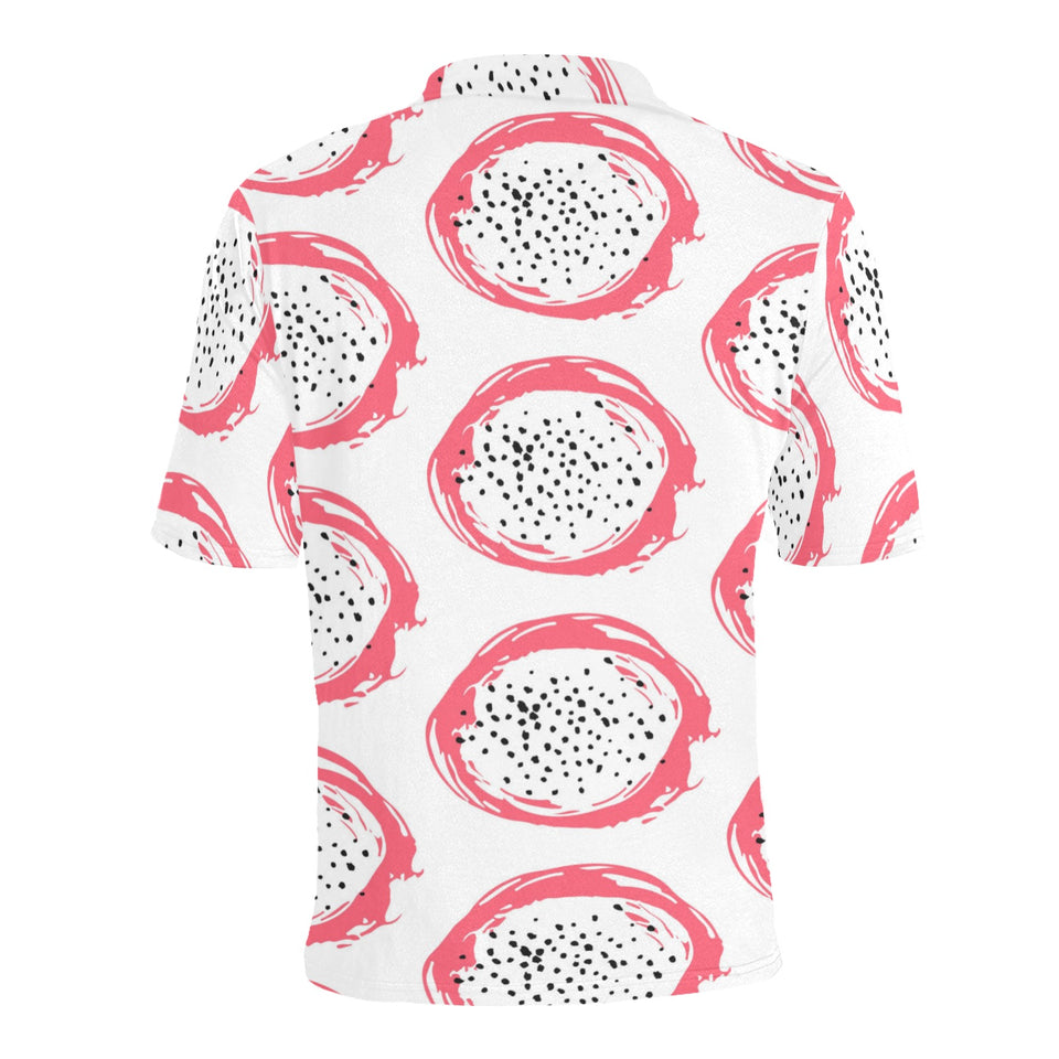 Hand drawn dragon fruit Men's All Over Print Polo Shirt