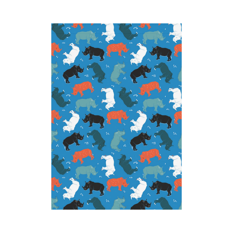 Colorful rhino pattern House Flag Garden Flag