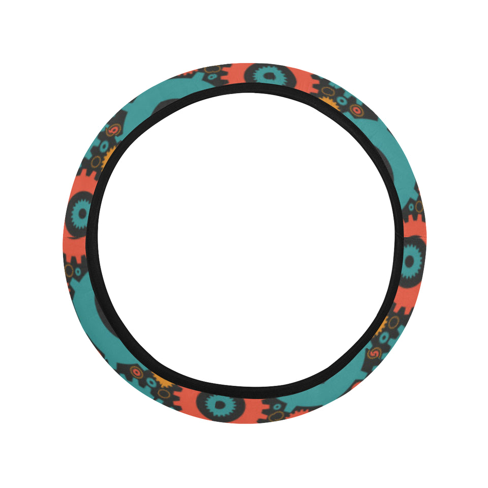 Gear Pattern Print Design 01 Car Steering Wheel Cover