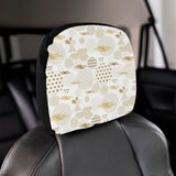 Beautiful gold japanese pattern Car Headrest Cover