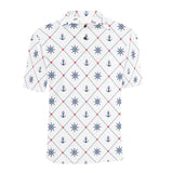 Anchor rudder nautical design pattern Men's All Over Print Polo Shirt