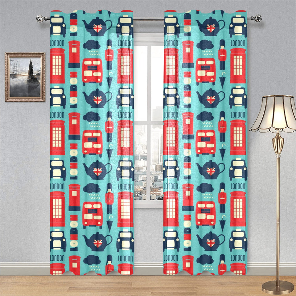 British Pattern Print Design 04 Gauze Curtain