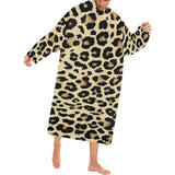 Leopard print design pattern Blanket Robe with Sleeves