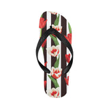 red and white tulips pattern Unisex Flip Flops
