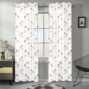 Jack Russel Pattern Print Design 05 Gauze Curtain