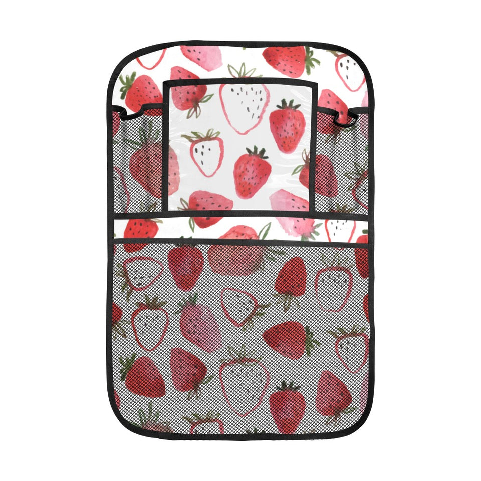 watercolor hand drawn beautiful strawberry pattern Car Seat Back Organizer