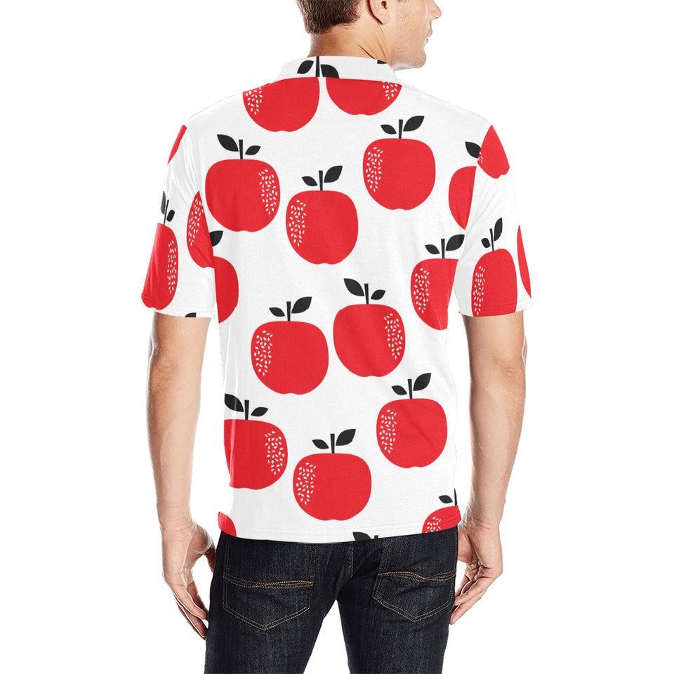 red apples white background Men's All Over Print Polo Shirt
